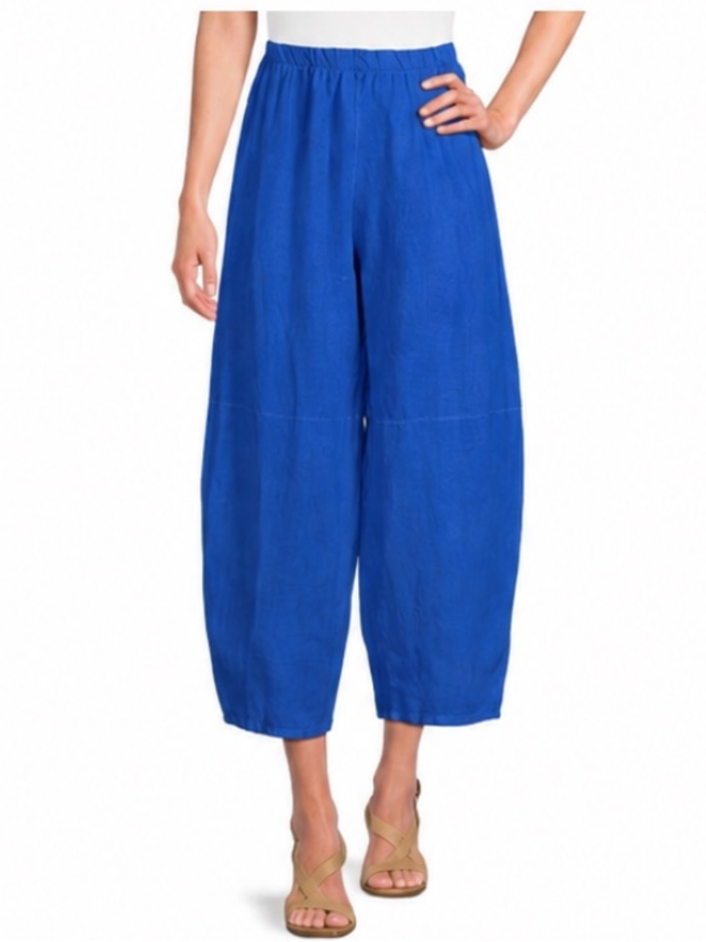 Bryn Walker Oliver Light Linen Elastic Waist Lantern Pants size Medium